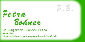 petra bohner business card